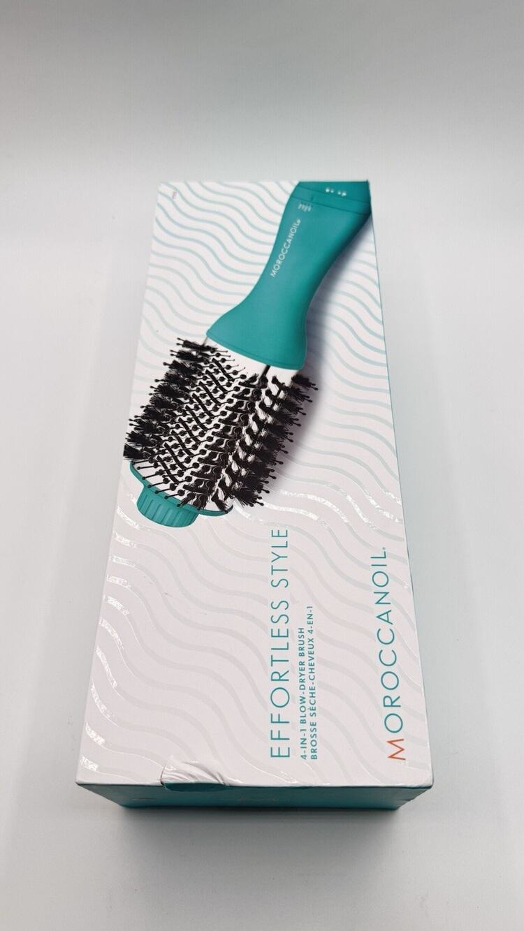 Moroccanoil 4-in-1 Blow-Dryer Brush Nylon Pins Tufted Brushes Teal Color